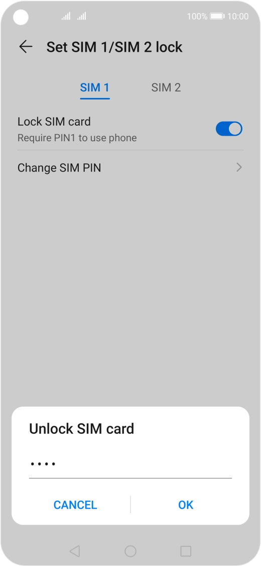 Key in your PIN and press OK. The default PIN is 1111.