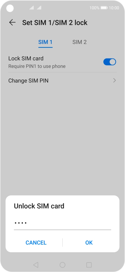 Key in your PIN and press OK. The default PIN is 1111.