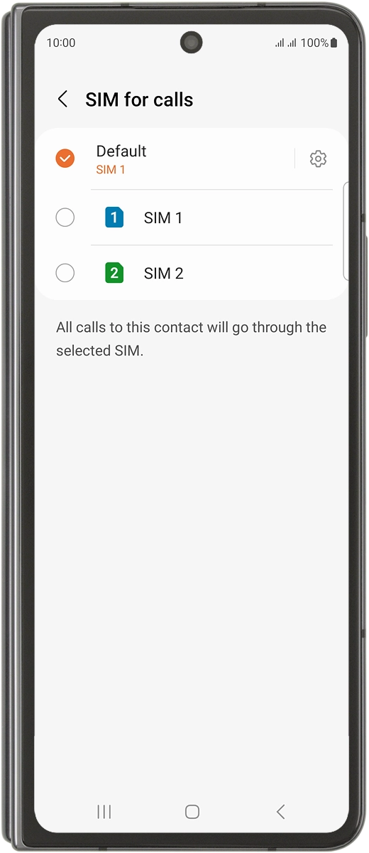 Press the required setting.