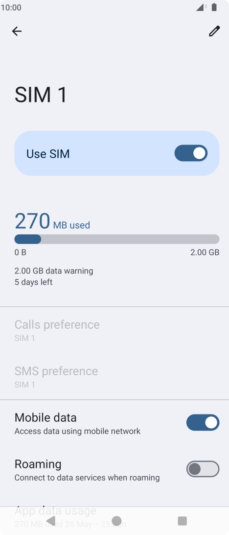 The total data usage is displayed.