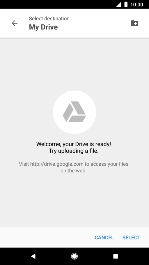 To create a new folder, press the new folder icon and follow the instructions on the screen to create a new folder.