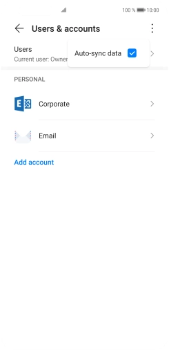 Press Auto-sync data to turn the function on or off.