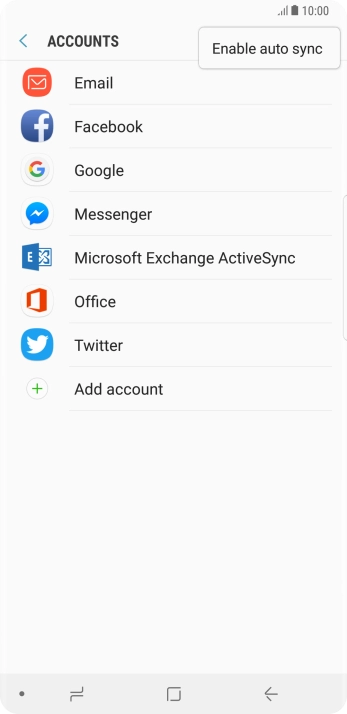 Press Enable auto sync.