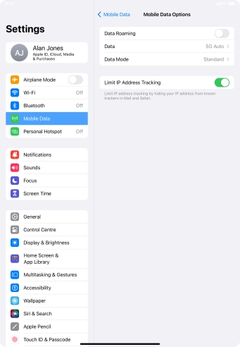 Press the indicator next to 