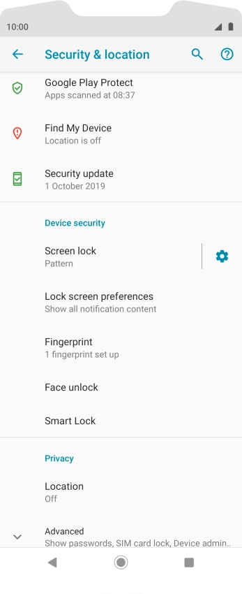 Press Screen lock and key in the current phone lock code.