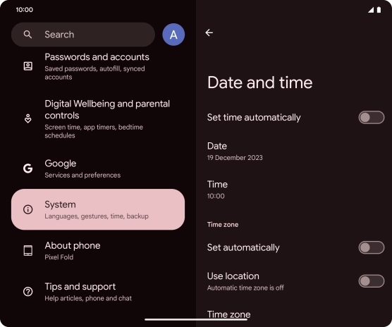 Press the indicator next to 