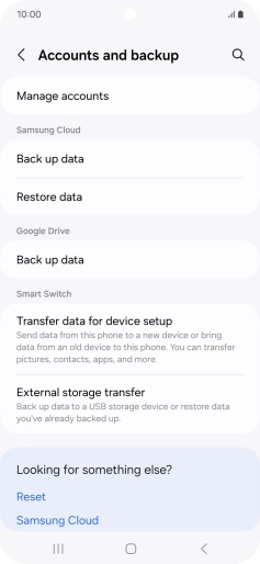 Press Manage accounts.