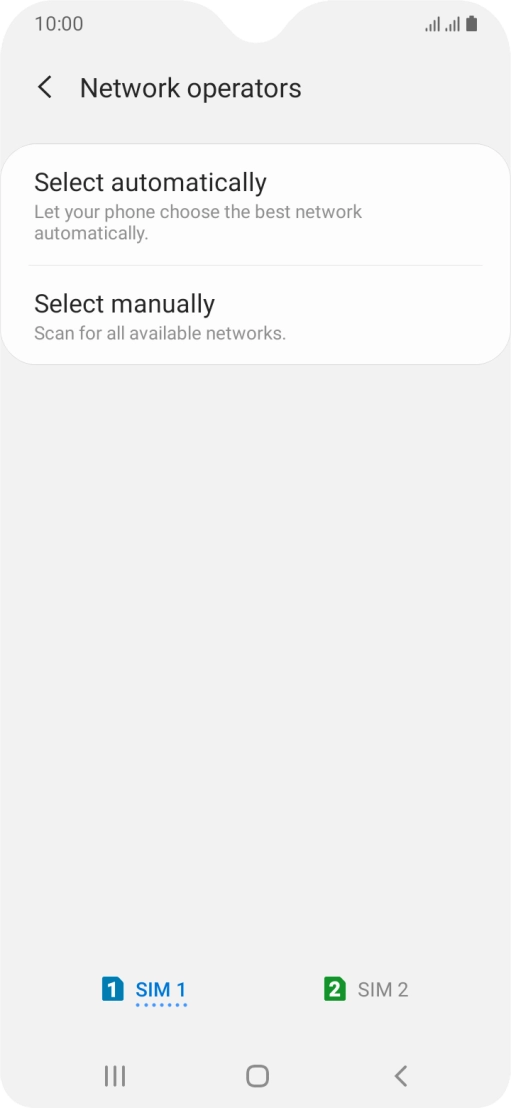 Press the required SIM.