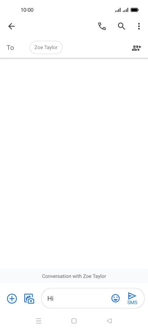 Press the send icon when you've finished your SMS.