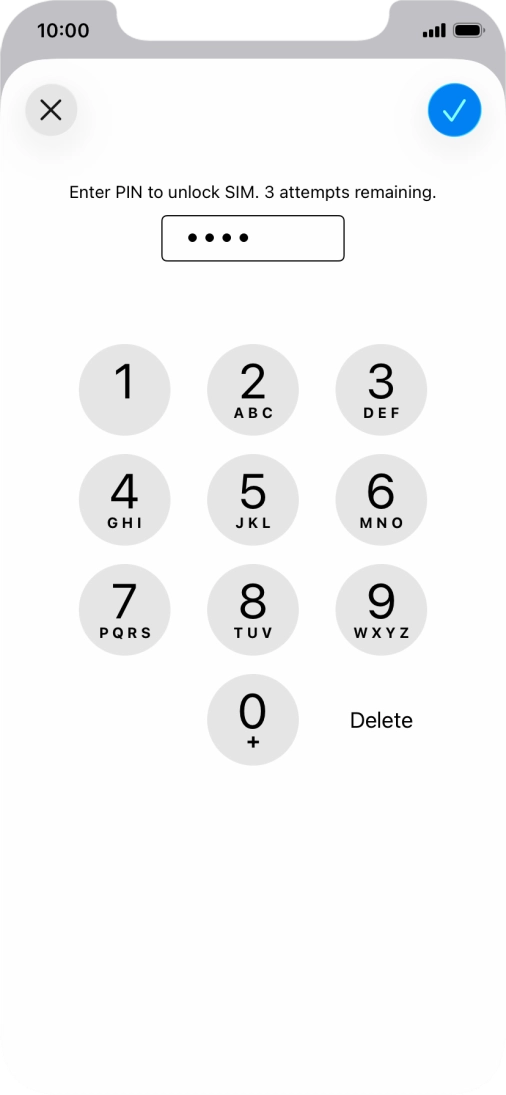 Key in your PIN and press the confirm icon. The default PIN is 1111.