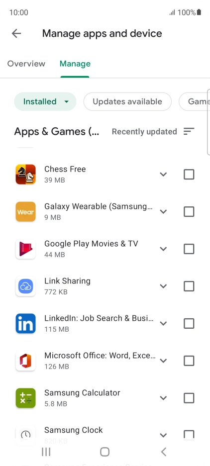 Press the required app.