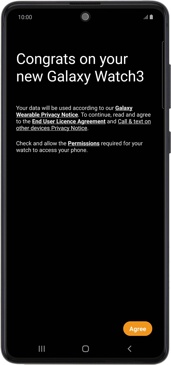On your phone: Press Agree.