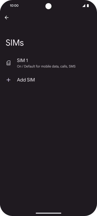 Press the name of the SIM.