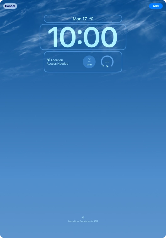 To customise the way the lock screen date is displayed, press the date widget and follow the instructions on the screen to find the required widget display mode.
