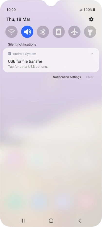 Press Tap for other USB options..