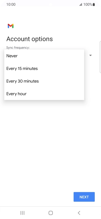 Press the required setting.