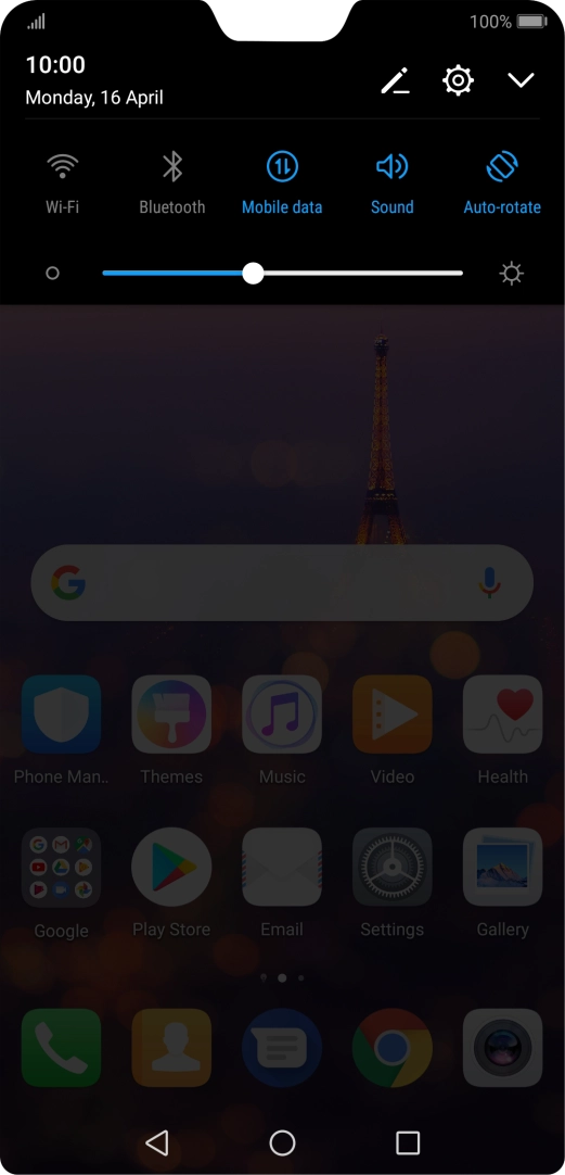 Press the settings icon.
