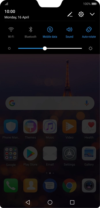 Press the settings icon.