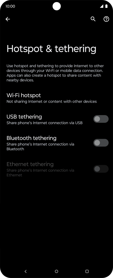 Press Wi-Fi hotspot.