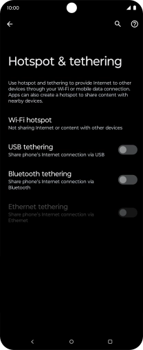 Press Wi-Fi hotspot.