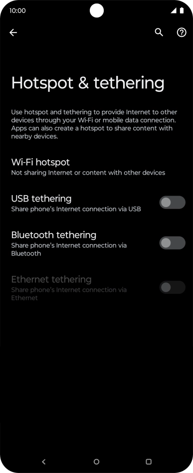 Press Wi-Fi hotspot.