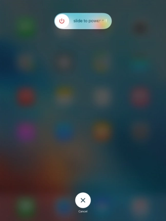 Press and drag the power off icon right.