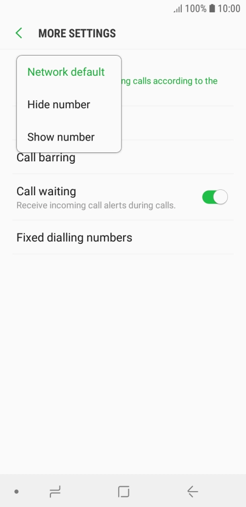 Press Show number to turn on caller identification.