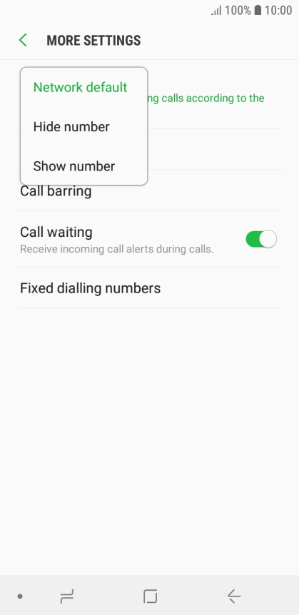 Press Show number to turn on caller identification.