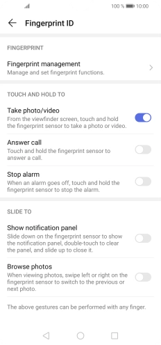 Press Fingerprint management.