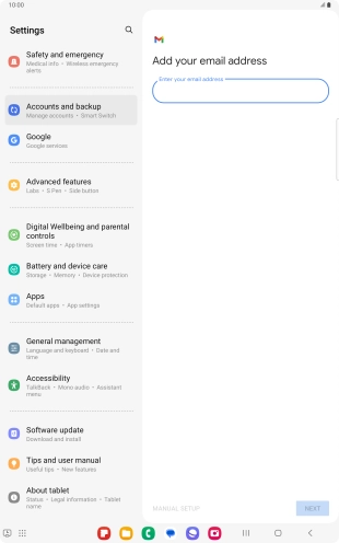 Press the field below 