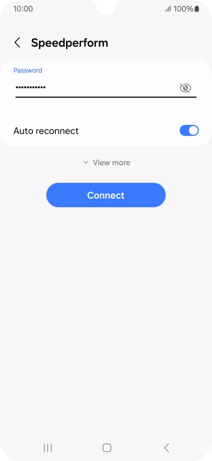 Key in the password for the Wi-Fi network and press Connect.