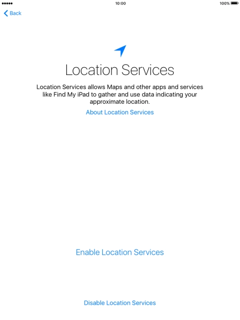 Press Enable Location Services to turn on the function.