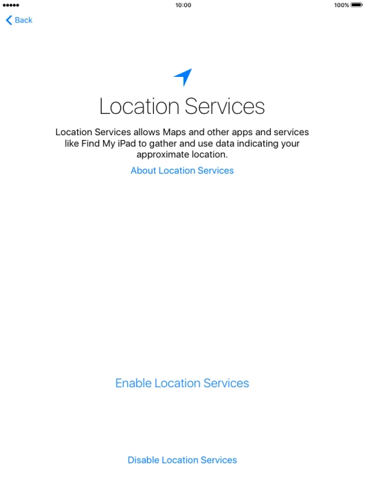 Press Enable Location Services to turn on the function.