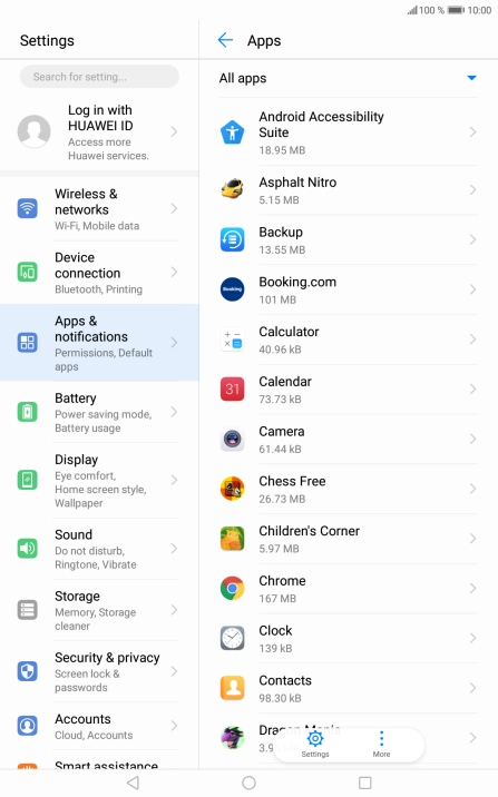 Press the required app.