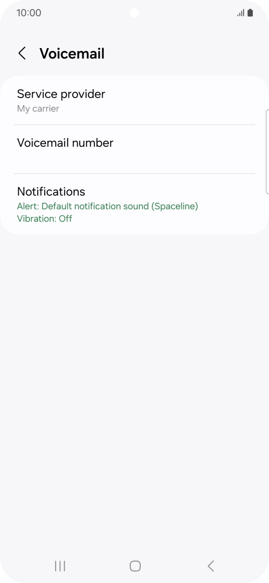 Press Voicemail number.