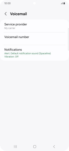 Press Voicemail number.