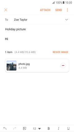 Press SEND when you've finished your email message.