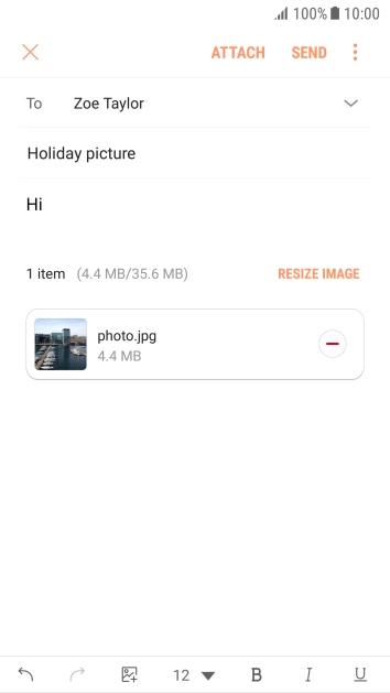Press SEND when you've finished your email message.
