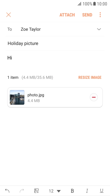 Press SEND when you've finished your email message.