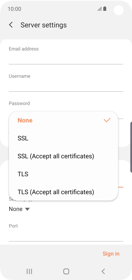 Press None to turn off the function.