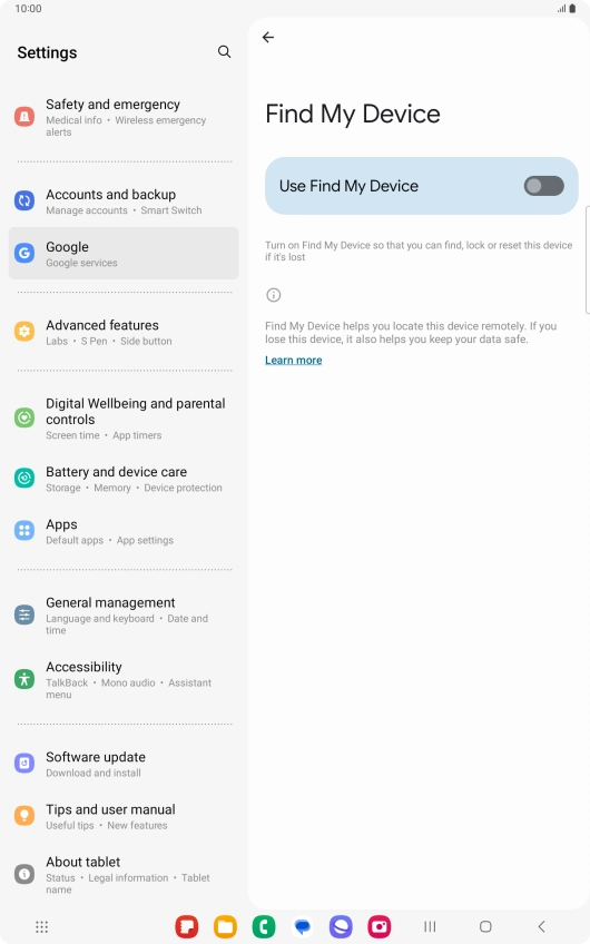Press the indicator next to 