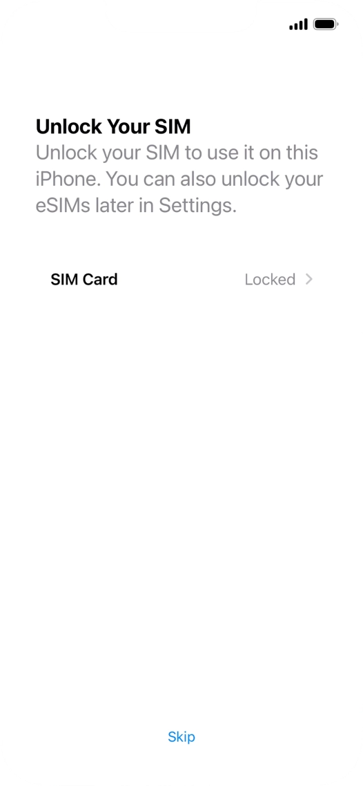 Press SIM Card.