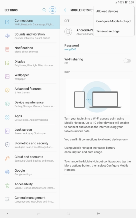 Press Configure Mobile Hotspot.