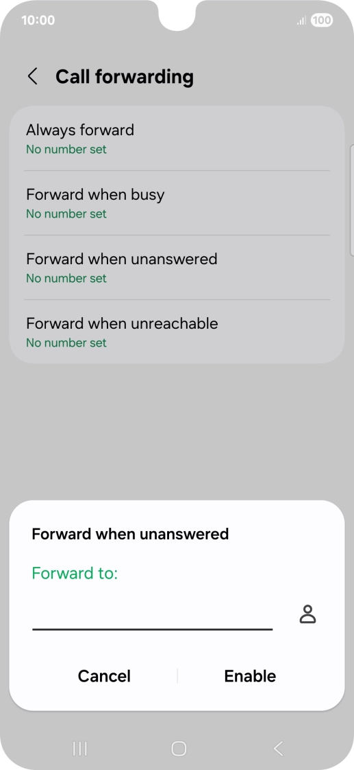 Key in +447953222222 and press Enable.