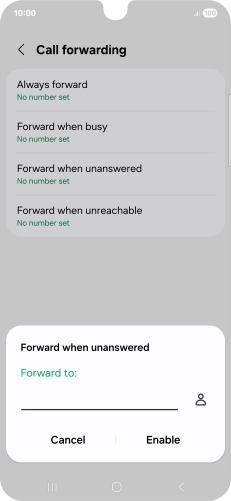 Key in +447953222222 and press Enable.
