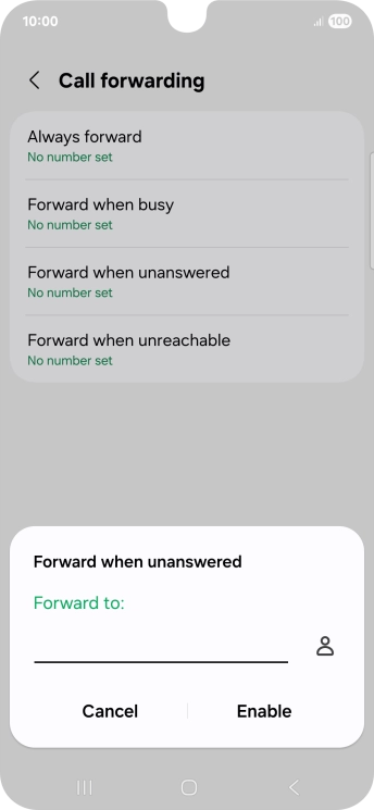 Key in +447953222222 and press Enable.