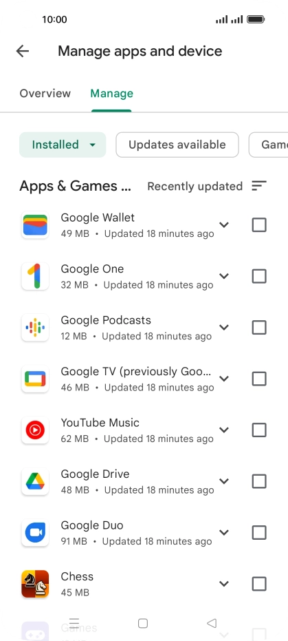 Press the required app.