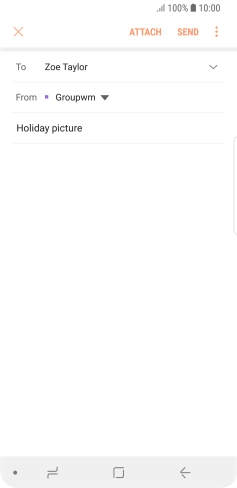 Press the text input field and write the text for your email message.