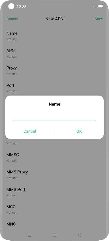 Key in EE MMS and press OK.