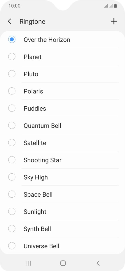 Press the add ring tone icon.